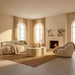 Divano Fisso 2 Posti Bianco Posti a Sedere 2 Materiale Struttura in Legno Nobilitato 82x58x147h cm, Altezza Seduta 40 cm - Alchi