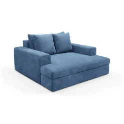 Divani Fissi 2 Posti > Dmora Divano Fisso 2 Posti Cuscini Sfoderabili Braccioli 162x167x86h cm, Posti a Sedere 2 - Comazzo Blu