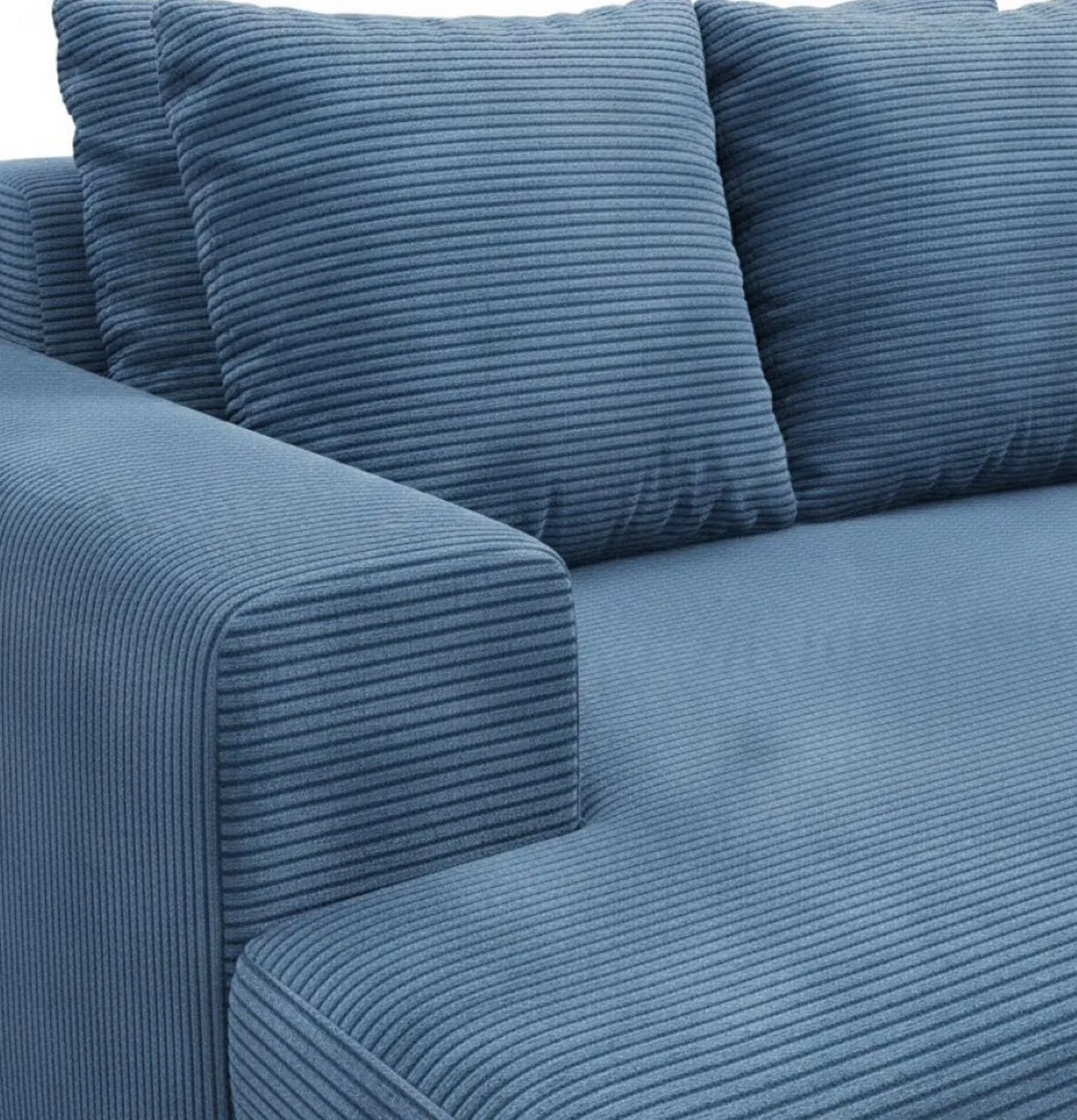 Divani Fissi 2 Posti > Dmora Divano Fisso 2 Posti Cuscini Sfoderabili Braccioli 162x167x86h cm, Posti a Sedere 2 - Comazzo Blu