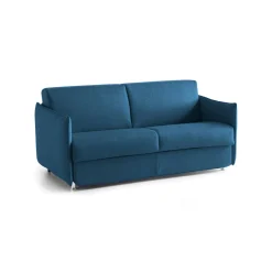 Divani Fissi 2 Posti > Dmora Divano Fisso 2 Posti Sfoderabile Idrorepellente 160x95x90h cm, Lavabile Made in Italy - Monleale Blu