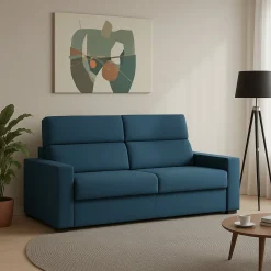 Divani Fissi 2 Posti > Dmora Divano Fisso 2 Posti Sfoderabile Idrorepellente 180x95x90h cm, Lavabile Made in Italy - Varedo Blu