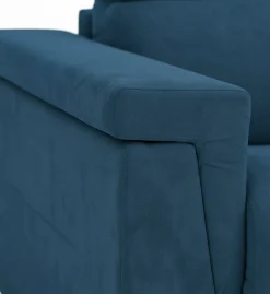 Divano Fisso 2 Posti blu Sfoderabile Idrorepellente 185x95x100h cm, Lavabile Made in Italy - Lapio