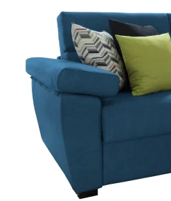 Divano Fisso 2 Posti blu Sfoderabile Idrorepellente 205x95x100h cm, Lavabile Made in Italy - Gorreto