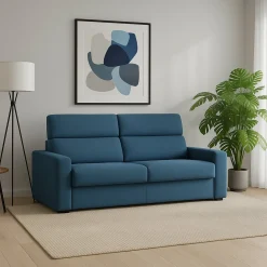 Divani Fissi 3 Posti > Dmora Divano Fisso 3 Posti Sfoderabile Lavabile 225x95 cm, Braccioli Made in Italy - Cantu Blu