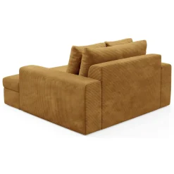 Divano Fisso 2 Posti Giallo Ocra Cuscini Sfoderabili Braccioli 162x167x86h cm, Posti a Sedere 2 - Comazzo