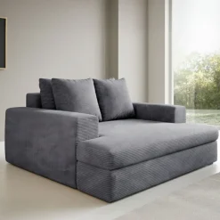 Divani Fissi 2 Posti > Dmora Divano Fisso 2 Posti Sfoderabile Idrorepellente 160x95x90h cm, Lavabile Made in Italy - Monleale Grigio Chiaro