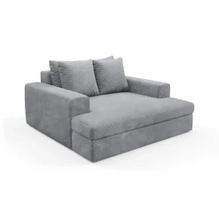 Divani Fissi 2 Posti > Dmora Divano Fisso 2 Posti Sfoderabile Idrorepellente 160x95x90h cm, Lavabile Made in Italy - Monleale Grigio Chiaro