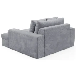 Divano Fisso 2 Posti Grigio Chiaro Cuscini Sfoderabili Braccioli 162x167x86h cm, Posti a Sedere 2 - Comazzo