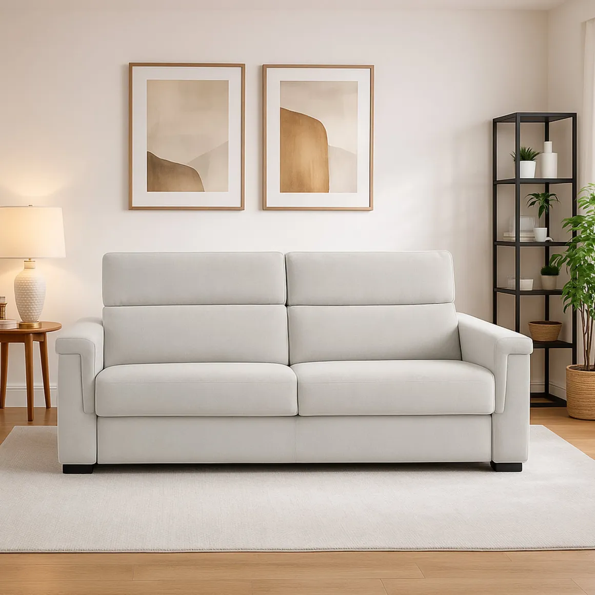 Divani Fissi 2 Posti > Dmora Divano Fisso 2 Posti Sfoderabile Idrorepellente 185x95x100h cm, Lavabile Made in Italy - Pisogne Grigio Chiaro