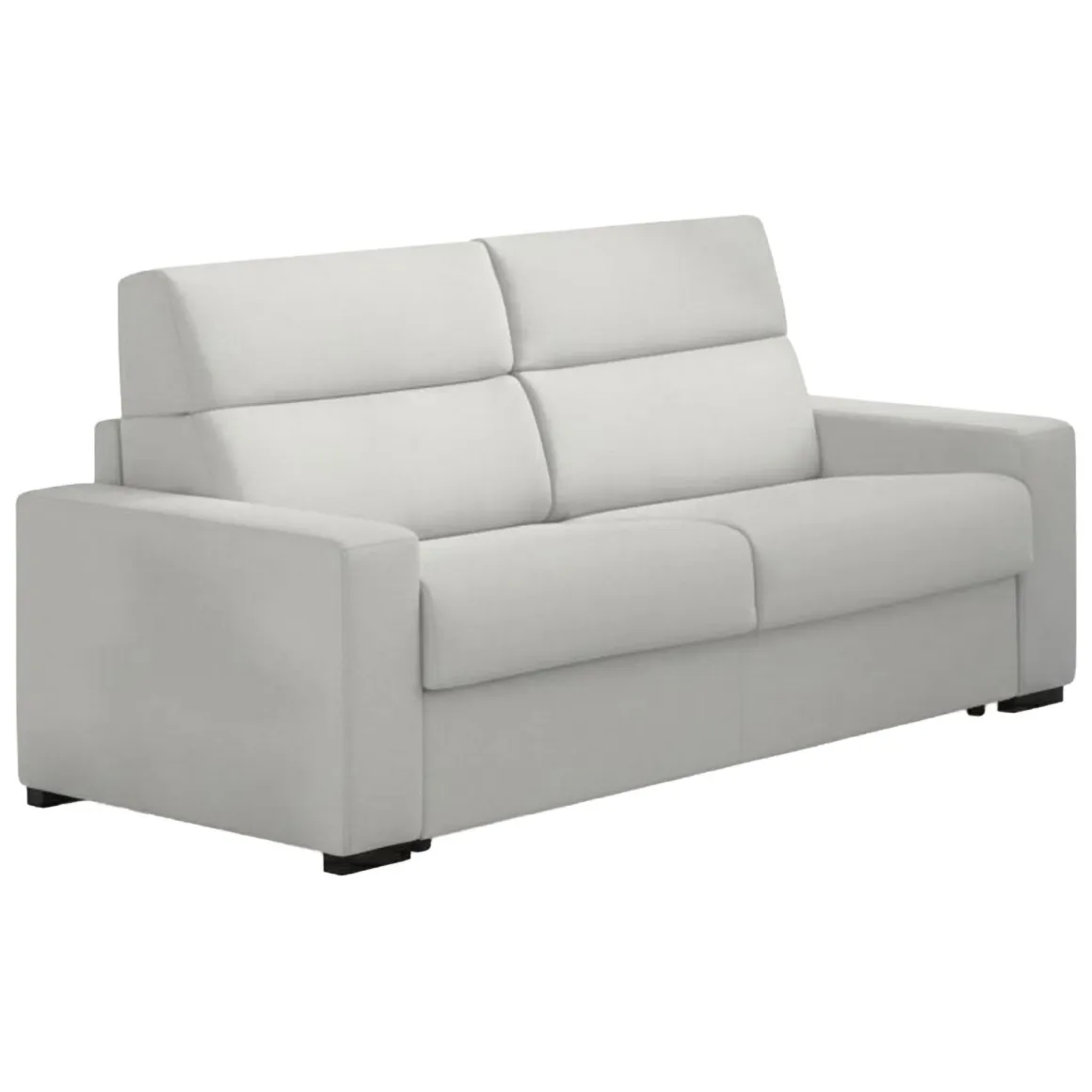 Divano Fisso 2 Posti Grigio Chiaro Sfoderabile Idrorepellente 200x95x100h cm, Lavabile Made in Italy - Letino
