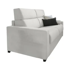 Divano Fisso 3 Posti Grigio Chiaro Sfoderabile Lavabile 220x95 cm, Braccioli Made in Italy - Ozegna