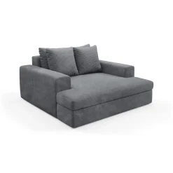 Divani Fissi 2 Posti > Dmora Divano Fisso 2 Posti Cuscini Sfoderabili Braccioli 162x167x86h cm, Posti a Sedere 2 - Comazzo Grigio Scuro