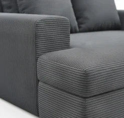 Divani Fissi 2 Posti > Dmora Divano Fisso 2 Posti Cuscini Sfoderabili Braccioli 162x167x86h cm, Posti a Sedere 2 - Comazzo Grigio Scuro