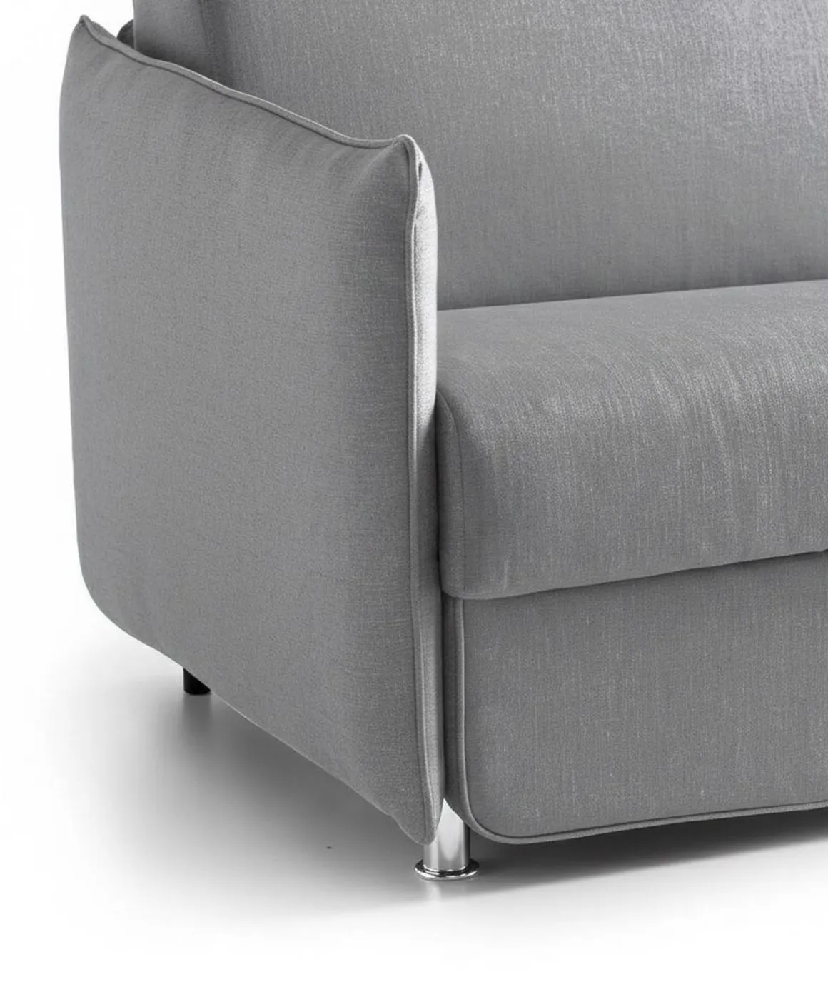 Divano Fisso 2 Posti Grigio Sfoderabile Idrorepellente 160x95x90h cm, Lavabile Made in Italy - Monleale