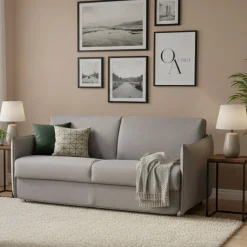 Divani Fissi 2 Posti > Dmora Divano Fisso 2 Posti Sfoderabile Idrorepellente 185x95x100h cm, Lavabile Made in Italy - Lapio Grigio
