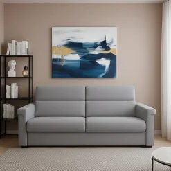 Divani Fissi 2 Posti > Dmora Divano Fisso 2 Posti Sfoderabile Idrorepellente 205x95x100h cm, Lavabile Made in Italy - Gorreto Grigio