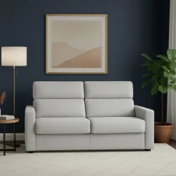Divano Fisso 3 Posti Grigio Sfoderabile Lavabile 220x95 cm, Braccioli Made in Italy - Ozegna