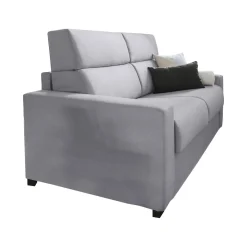 Divano Fisso 3 Posti Grigio Sfoderabile Lavabile 220x95 cm, Braccioli Made in Italy - Ozegna