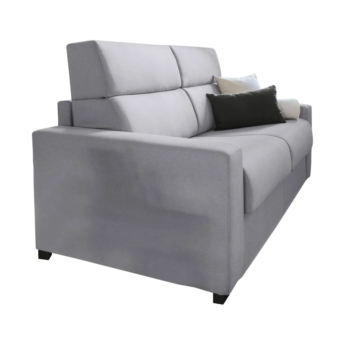 Divano Fisso 3 Posti Grigio Sfoderabile Lavabile 220x95 cm, Braccioli Made in Italy - Ozegna