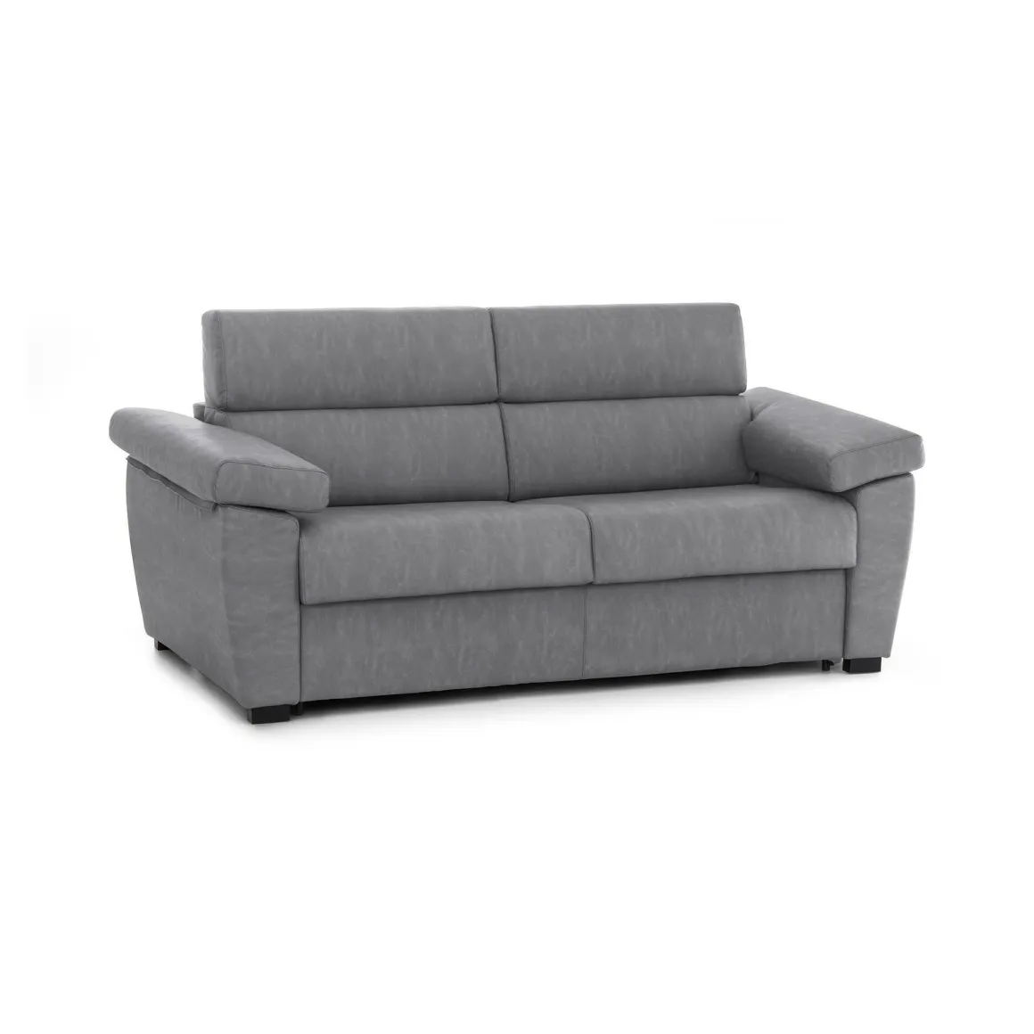 Divano Fisso 3 Posti Grigio Sfoderabile Lavabile 225x95 cm, Braccioli Made in Italy - Giffone