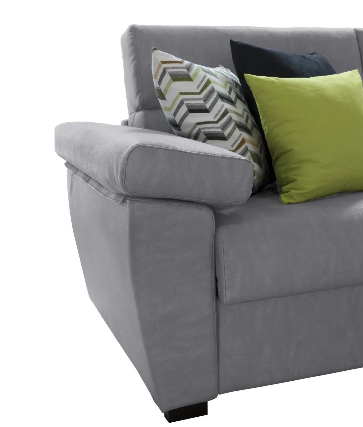 Divano Fisso 3 Posti Grigio Sfoderabile Lavabile 225x95 cm, Braccioli Made in Italy - Giffone