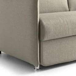 Divano Fisso 2 Posti Grigio Tortora Sfoderabile Idrorepellente 160x95x90h cm, Lavabile Made in Italy - Monleale