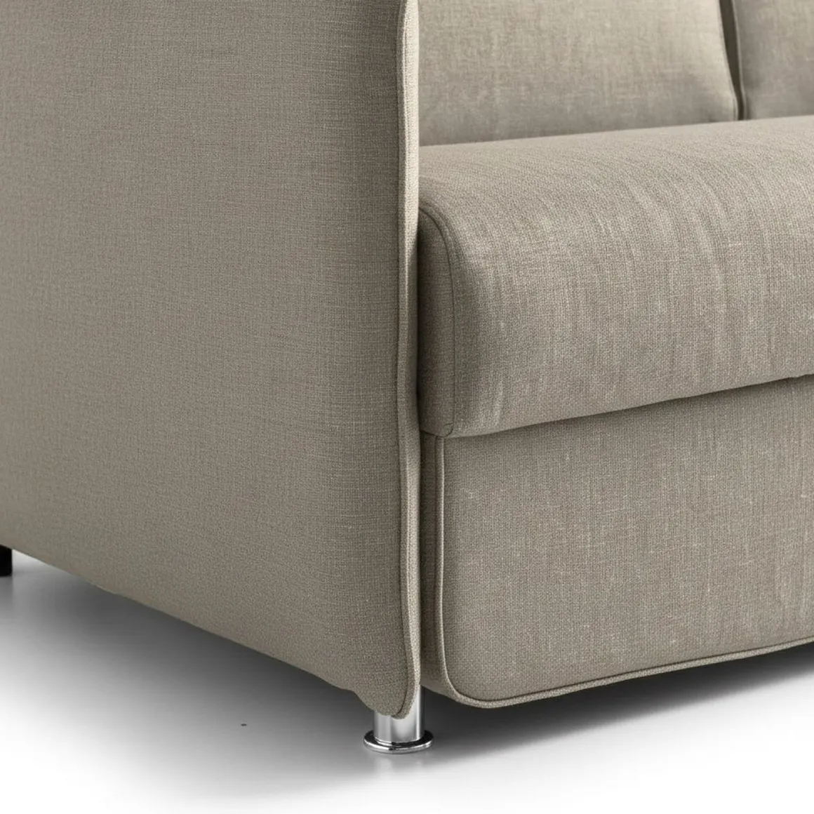 Divano Fisso 2 Posti Grigio Tortora Sfoderabile Idrorepellente 160x95x90h cm, Lavabile Made in Italy - Monleale