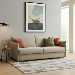 Divani Fissi 2 Posti > Dmora Divano Fisso 2 Posti Sfoderabile Idrorepellente 185x95x100h cm, Lavabile Made in Italy - Lapio Grigio Tortora