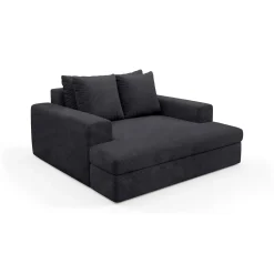 Divani Fissi 2 Posti > Dmora Divano Fisso 2 Posti Cuscini Sfoderabili Braccioli 162x167x86h cm, Posti a Sedere 2 - Comazzo Nero