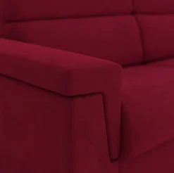 Divano Fisso 2 Posti Rosso Sfoderabile Idrorepellente 185x95x100h cm, Lavabile Made in Italy - Lapio