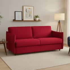 Divani Fissi 3 Posti > Dmora Divano Fisso 3 Posti Sfoderabile Lavabile 200x95 cm, Braccioli Made in Italy - Severo Rosso