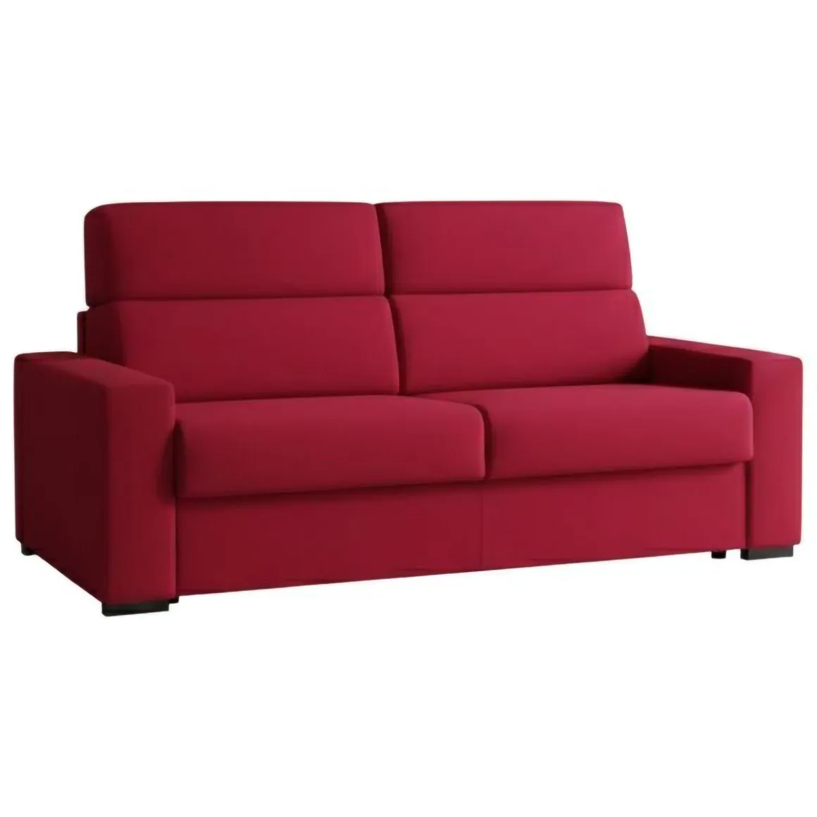 Divano Fisso 3 Posti Rosso Sfoderabile Lavabile 220x95 cm, Braccioli Made in Italy - Ozegna
