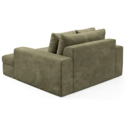 Divano Fisso 2 Posti Verde Oliva Cuscini Sfoderabili Braccioli 162x167x86h cm, Posti a Sedere 2 - Comazzo