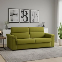 Divani Fissi 2 Posti > Dmora Divano Fisso 2 Posti Sfoderabile Idrorepellente 185x95x100h cm, Lavabile Made in Italy - Pisogne Verde