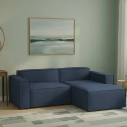 Divani Fissi 2 Posti|Salotto > Dmora Divano in legno e ferro rivestito in tessuto 180x95x90h cm - Azzurrite Grigio