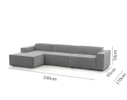 Divani Fissi 2 Posti|Salotto > Dmora Divano in legno e ferro rivestito in tessuto 220x95x70h cm - Lepidolite Rosso