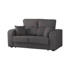 Divani Fissi 2 Posti > Dmora Divano in legno e metallo rivestito in tessuto nero e oro 148x84x68h cm - Gupta Oro, Nero