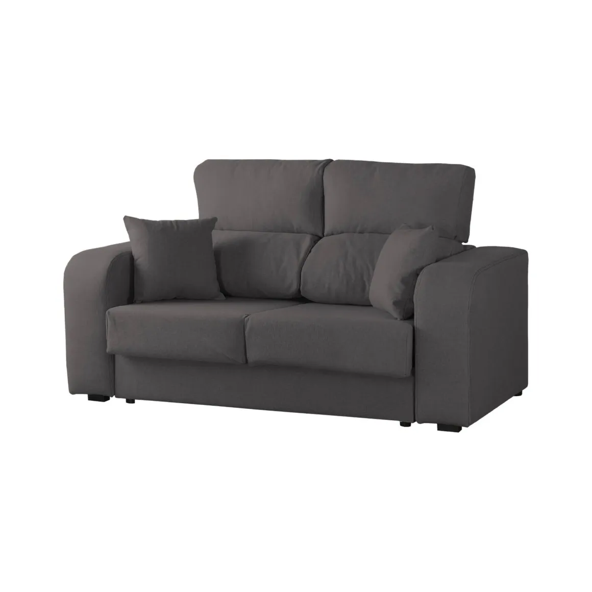 Divani Fissi 2 Posti > Dmora Divano in legno e metallo rivestito in tessuto nero e oro 148x84x68h cm - Gupta Oro, Nero