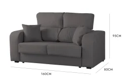 Divani Fissi 2 Posti > Dmora Divano in legno e metallo rivestito in tessuto nero e oro 148x84x68h cm - Gupta Oro, Nero