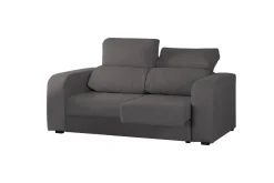 Divani Fissi 2 Posti > Dmora Divano in legno e metallo rivestito in tessuto nero e oro 148x84x68h cm - Gupta Oro, Nero