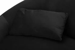 Divani Fissi 2 Posti > Dmora Divano in legno e metallo rivestito in tessuto nero e oro 148x84x68h cm - Gupta Oro, Nero