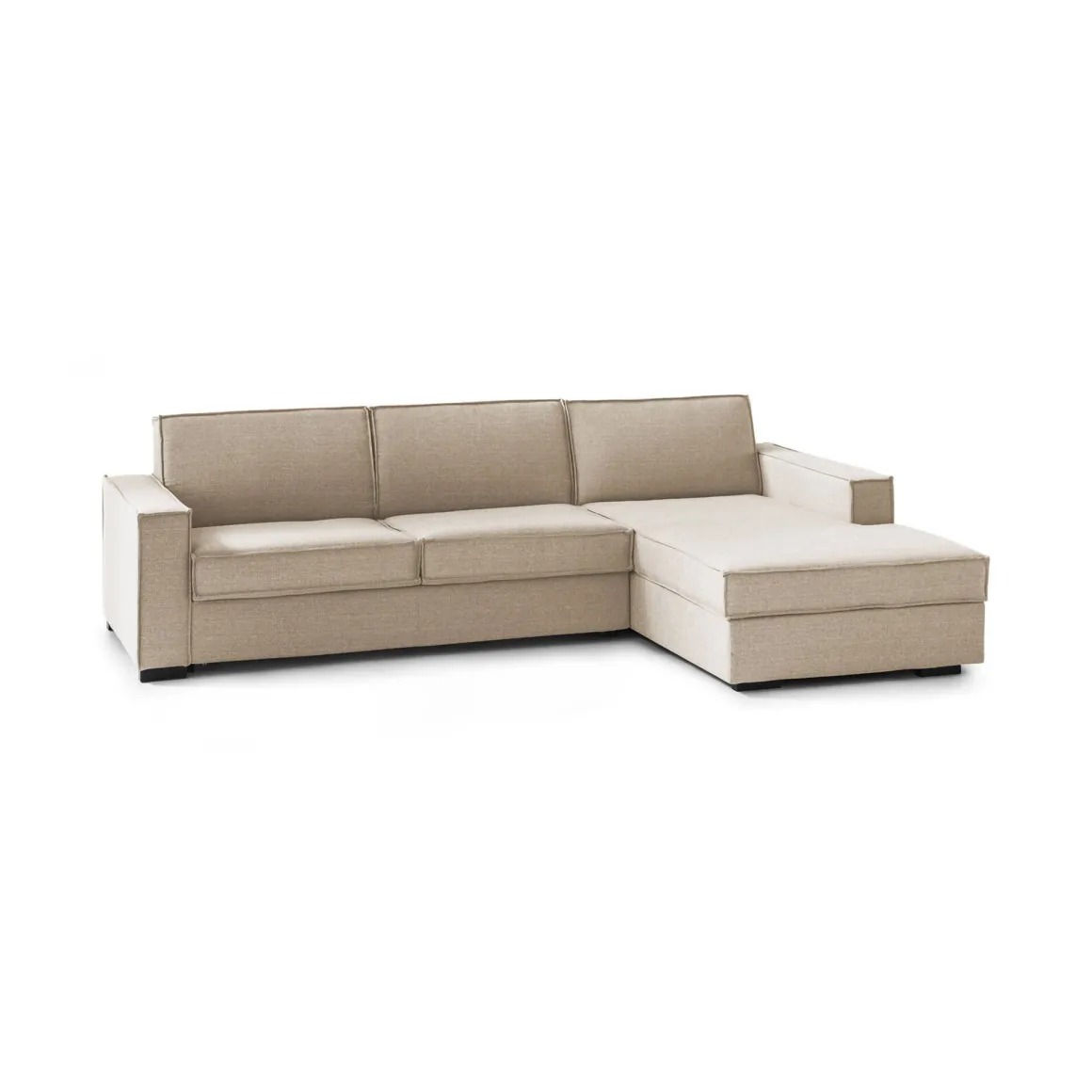 Divano in metallo rivestito in tessuto beige 260x95x90h cm - Assobasso