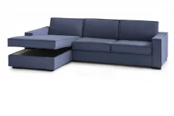 Divano in metallo rivestito in tessuto blu 260x95x90h cm - Sodalite