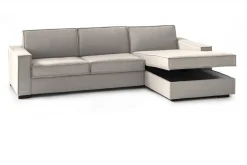 Divano in metallo rivestito in tessuto tortora 260x95x90h cm - Assobasso