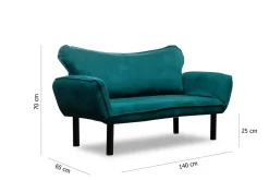 Divani Letto 2 Posti|Divano Contenitore Letto > Dmora Divano letto alla francese 140x65cm - Hone Azzurro