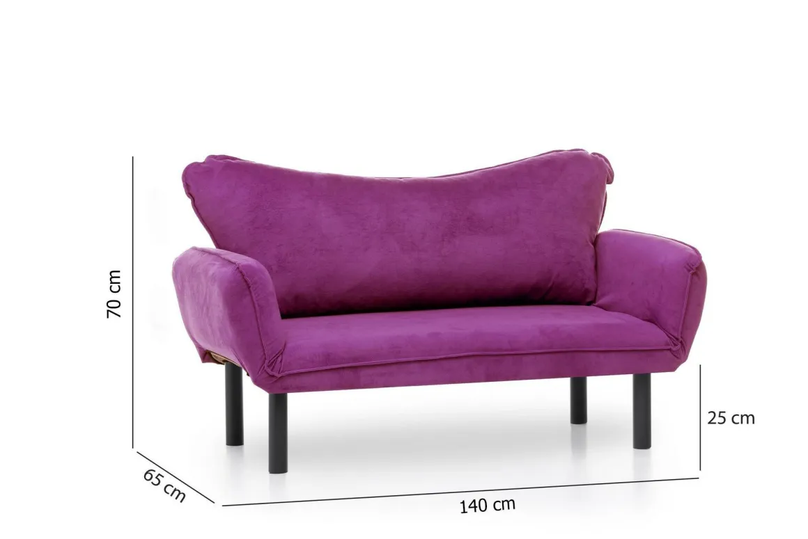 Divano letto alla francese viola 140x65cm - Mindulle