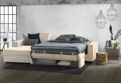 Divani Letto Con Penisola|Salotto > Dmora Divano letto angolare 280x95cm - Allaida Beige
