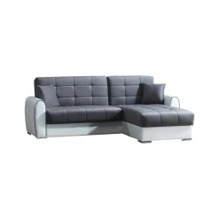 Divano letto angolare bianco e grigio 246x160cm - Argos