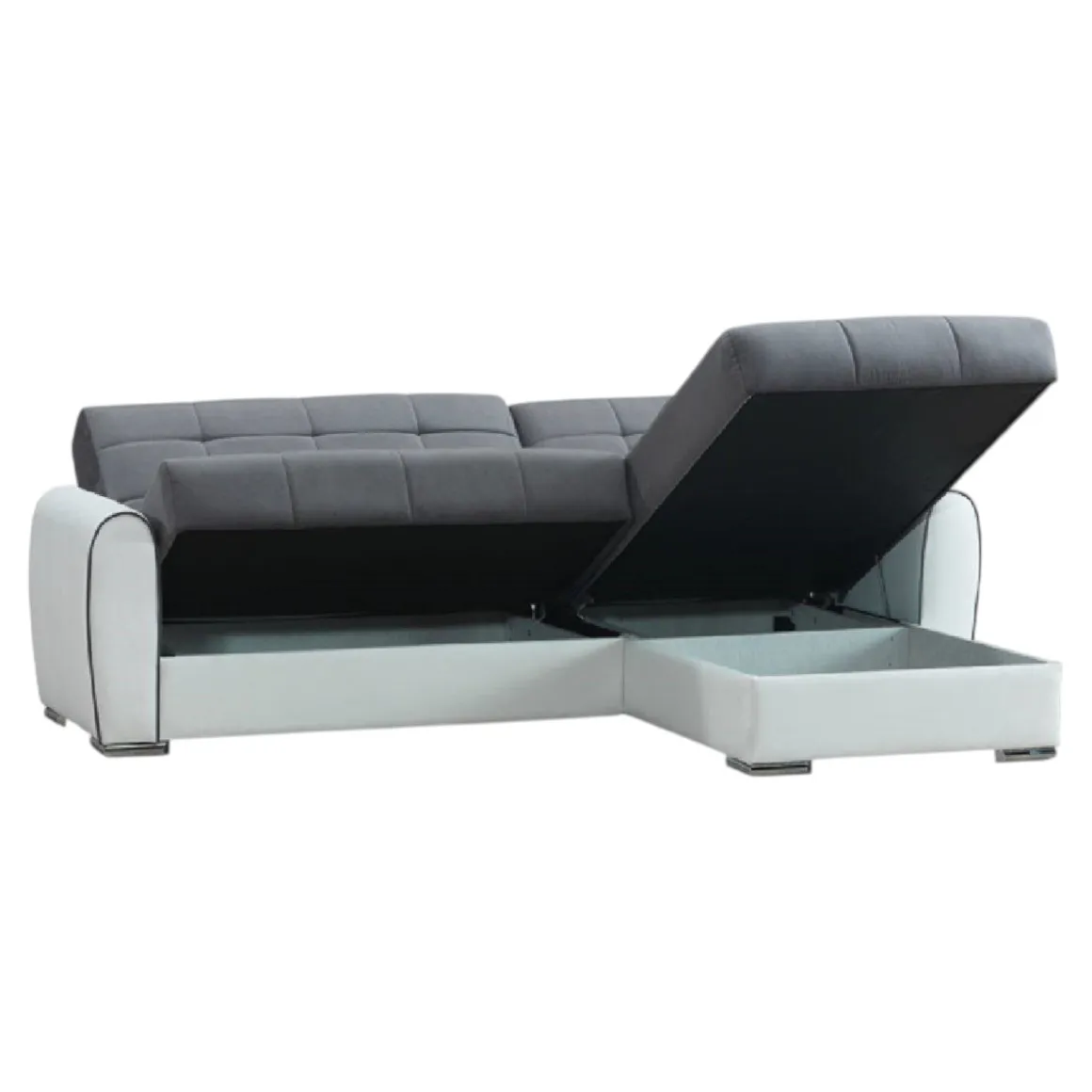 Divano letto angolare bianco e grigio 246x160cm - Argos