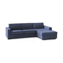 Divani Letto Con Penisola|Salotto > Dmora Divano letto angolare 260x95cm - Afar Blu